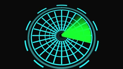 Futuristic hud radar scan animation green target seamless loop neon blue sc.. Stock Footage 321456482