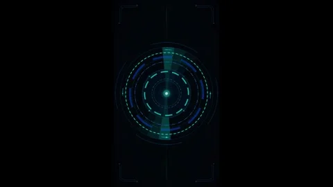 Futuristic hud radar scan interface with rotating digital circular and data.. Stock Footage 337561459