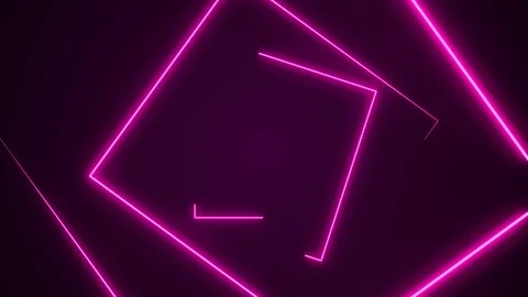 Futuristic HUD rectangle tunnel seamless loop. 4K Neon motion graphics for LED Stock Footage