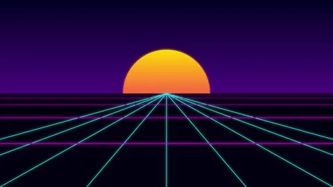 Futuristic HUD Retro Synthwave Grid Interface Loop Stock Footage 334020966