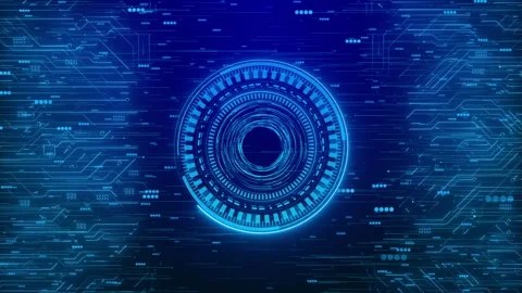 Futuristic HUD Round Circuit Interface Stock Footage 315412789