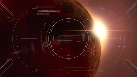 Futuristic HUD scans alien planet sci-fi animation 스톡 동영상 276288802