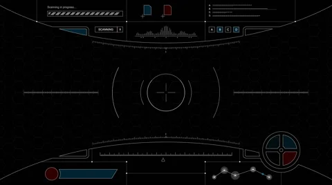 Futuristic HUD - Sci-Fi Computer Display Screen Stock Footage