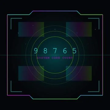 Futuristic HUD Sci-Fi Countdown Interface Screen イラスト素材