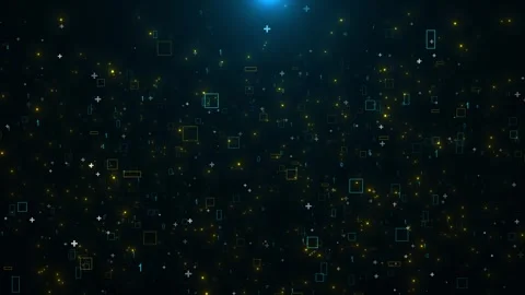 Futuristic HUD screen data matrix technology on blue abstract digital artificial Stock Footage 293669293
