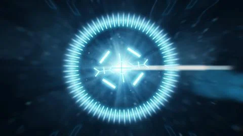 Futuristic HUD sight on an abstract background with highlights. Stockillustratie