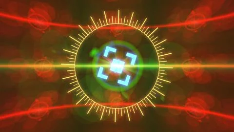 Futuristic HUD sight on an abstract background with highlights. Stock Illustration