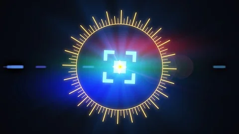 Futuristic HUD Space Sight with Optical Glare. 库存影片 104637079