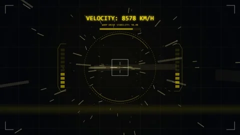 Futuristic HUD Speedometer: 8000 km/h Velocity Display, Sci-Fi Cockpit Inte.. Stock Footage 346661866