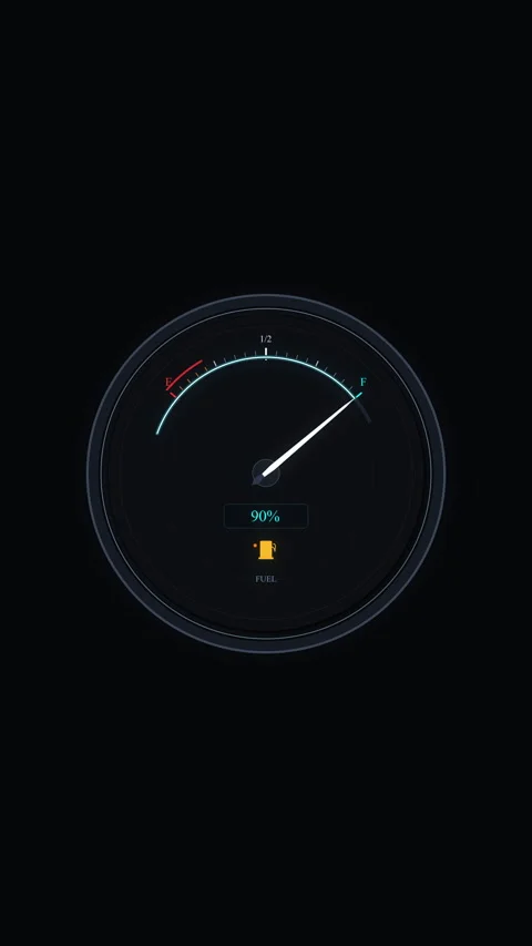 Futuristic HUD speedometer animation loop with digital gauge metrics Stock Footage 346540628