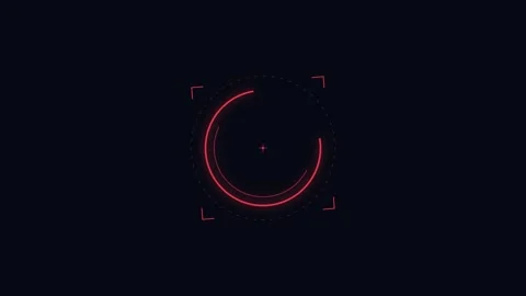 Futuristic Hud Target Aiming System with Glowing Red Digital Scanning Inter.. Stock Footage 347067490