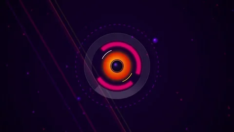 Futuristic HUD Target Core Glowing Circle Ring Motion Loop Video Screen Stock Footage 344601491