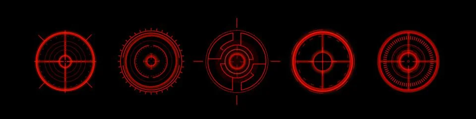 Futuristic HUD target interface, circular radar イラスト素材