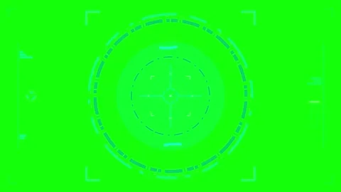 Futuristic hud target scanner overlay with green screen background, for sci.. Stock Footage 337555557
