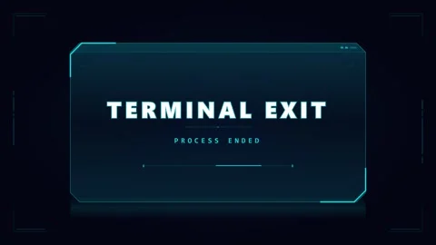 Futuristic hud terminal exit screen digital interface system shutdown anima.. Stock Footage 337561473