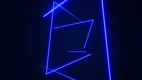 Futuristic HUD triangle tunnel seamless VJ loop. 4K Neon motion graphics for LED Stock Footage