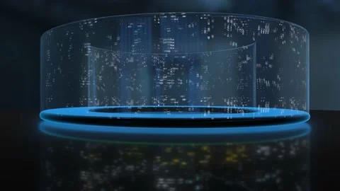 Futuristic HUD-UI interface element with program code and technological Stock Footage 195006858