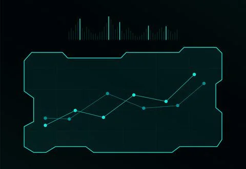 Futuristic HUD UI screen. Sci-fi user interface, high tech bars, gaming panel Stock Illustration