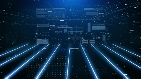 Futuristic HUD UI Statistic Interface Zoom In 4K Motion. Stock Footage 153832362