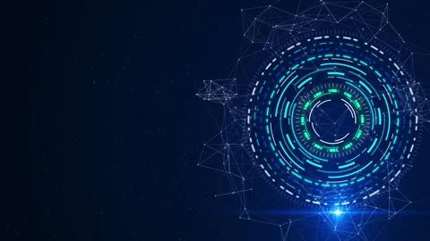 Futuristic HUD video frame code moving in a cyberspace Digital data matrix Stock Footage 277127733