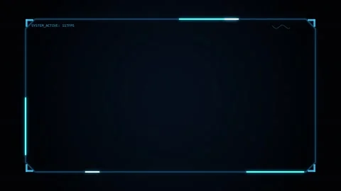 Futuristic HUD video frame interface with system active text Stock Footage 337091450