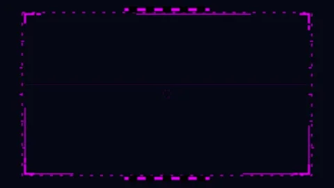 Futuristic HUD video frame with neon pink digital border and glowing tech UI Stock Footage 346505298