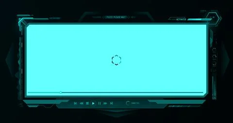 Futuristic HUD video player screen interface Stock Illustration