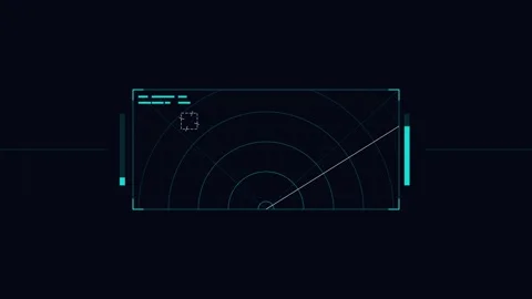 Futuristic HUD Weapon Interface Digital Screen Overlay Stock Footage 345464514