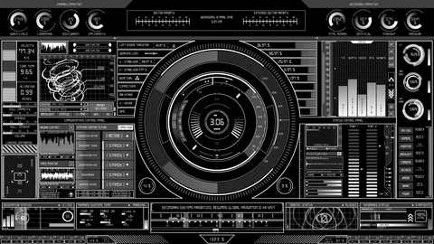 Futuristic HUD/UI/FUI Display Animation Stock Footage 101288674
