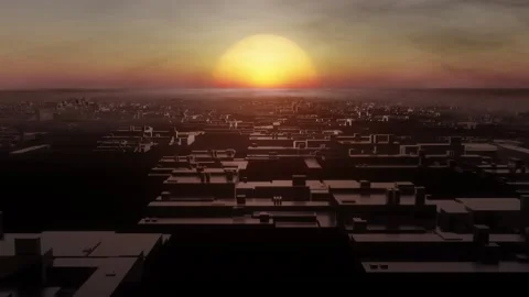 Futuristic huge city sci-fi panorama abstract. Video stock 134546347