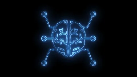 Futuristic human brain artificial intelligence neural network connection gl.. Stock Footage 316673691