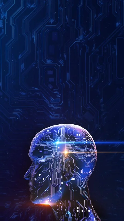 Futuristic Human brain Intelligent thinking processing neural network hologram. Stock Footage 341900294