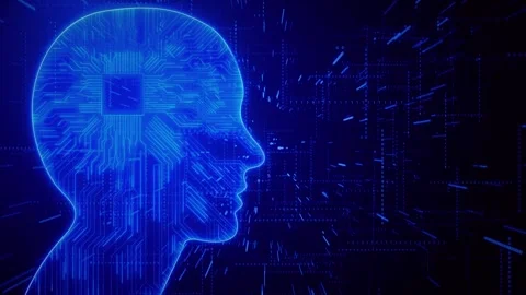 Futuristic human brain interface concept. Robotic system. Intellectual Stock Footage 247328639