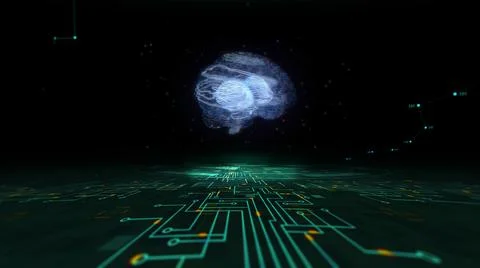 Futuristic human brain interface concept. Human brain and plexus structure イラスト素材