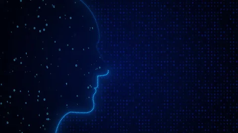 Futuristic Human Brain Interface Robotic System Intellectual Programming 動画素材 343345724