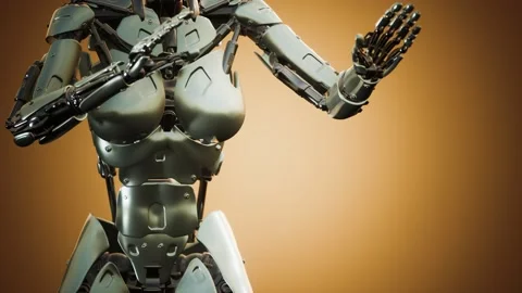 Futuristic humanoid female robot in concept of future Видео 168440205