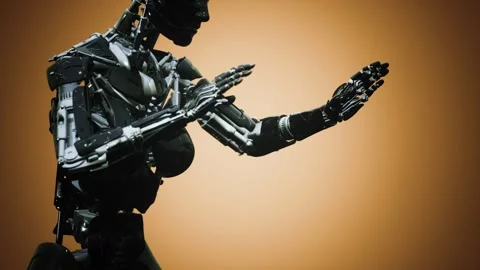 Futuristic humanoid female robot in concept of future Видео 169744575