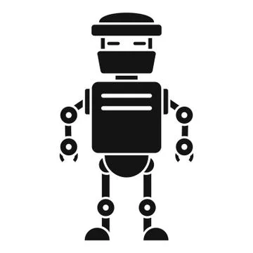 Futuristic humanoid icon, simple style Stock Illustration