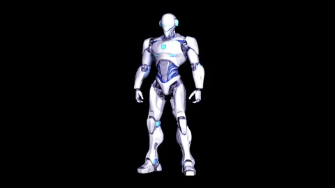 Futuristic Humanoid Robot with Advanced Technological Design in Minimalisti.. Stock Footage 339054300