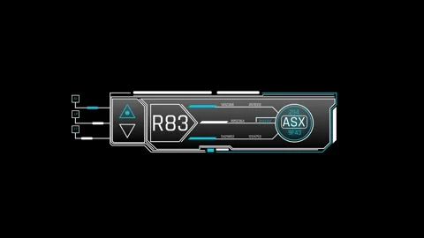 Futuristic Identification Panel With R83 Code ASX Module System Parameters Stock Footage 341520779