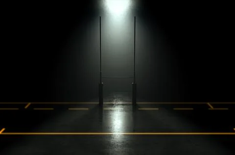 Futuristic Illuminated Rugby Posts Stock-Illustration