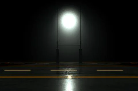 Futuristic Illuminated Rugby Posts Stock Illustration