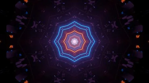 Futuristic illustration of an abstract lights pattern on a dark background Illustrazione stock