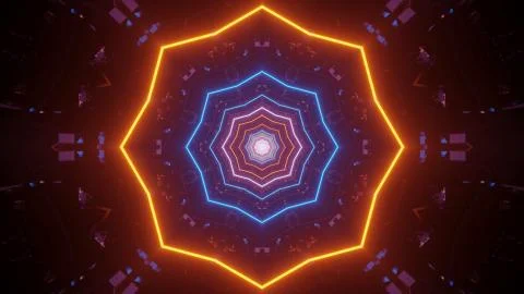 Futuristic illustration of an abstract lights pattern on a dark background Stock Illustration