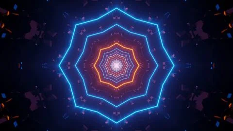 Futuristic illustration of an abstract lights pattern on a dark background Stock Illustration