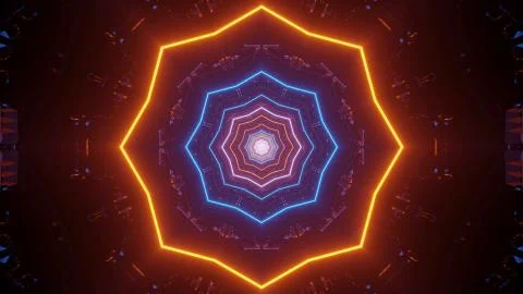 Futuristic illustration of an abstract lights pattern on a dark background Stock Illustration