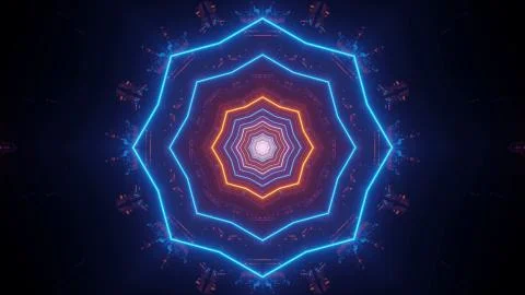 Futuristic illustration of an abstract lights pattern on a dark background Stock Illustration