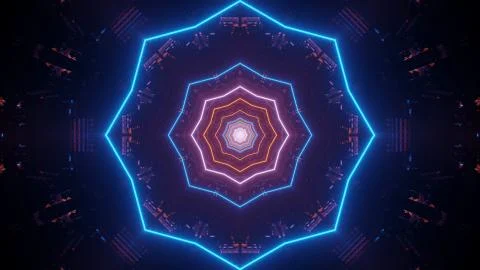 Futuristic illustration of an abstract lights pattern on a dark background Stock Illustration