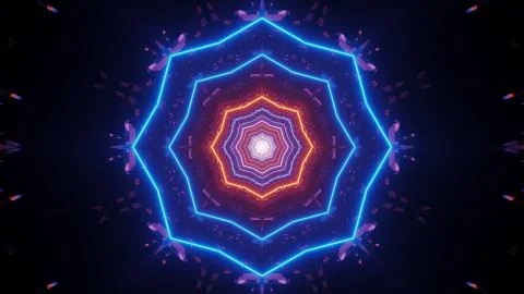 Futuristic illustration of an abstract lights pattern on a dark background Illustrazione stock