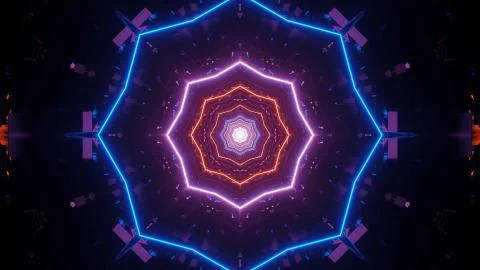 Futuristic illustration of an abstract lights pattern on a dark background Illustrazione stock